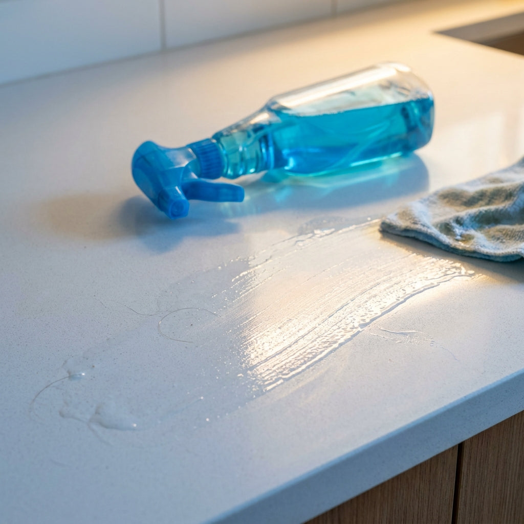 The residue doesn't evaporate — it waits on the surface your kids touch
